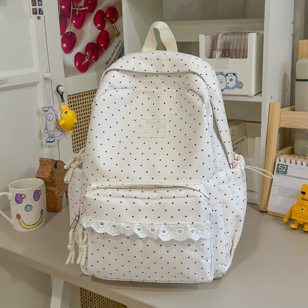 Adorable Polka Dot Backpack Bowlift