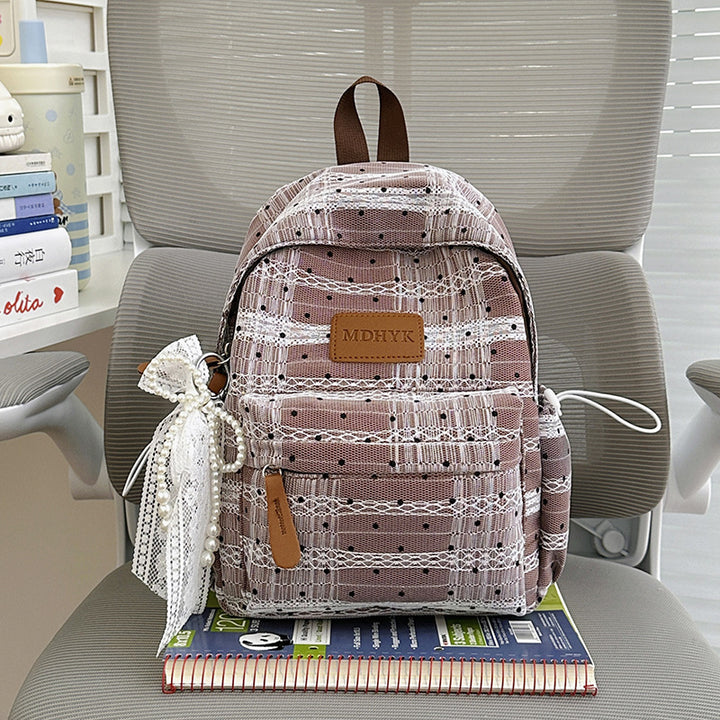 Compact Polka Dot Backpack Bowlift