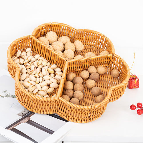 Decorative Wicker Snack Tray Bowlift