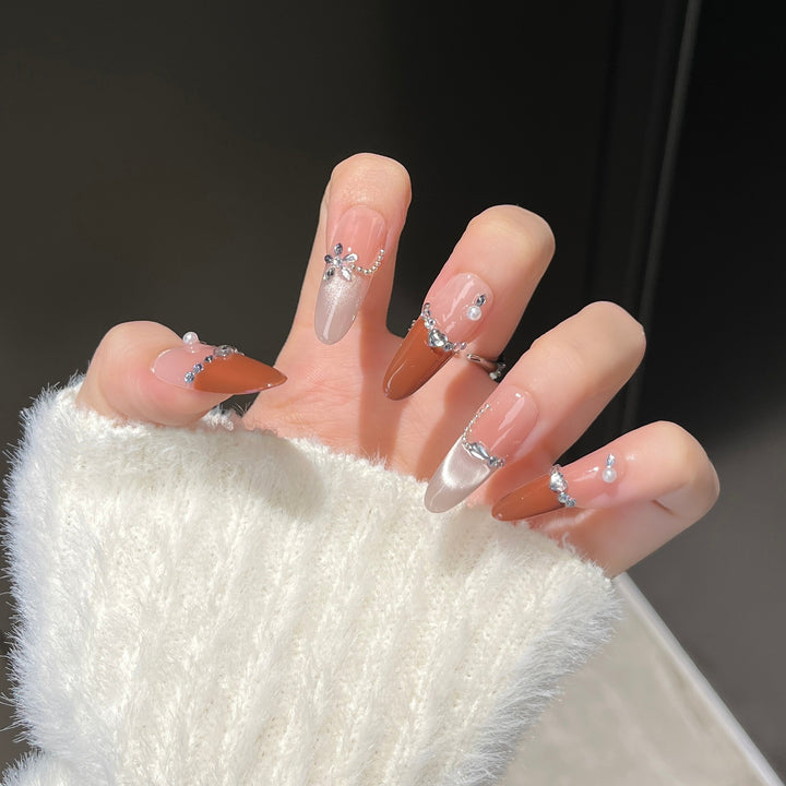 Crystal-Embellished Press-On Nail Extensions Bowlift