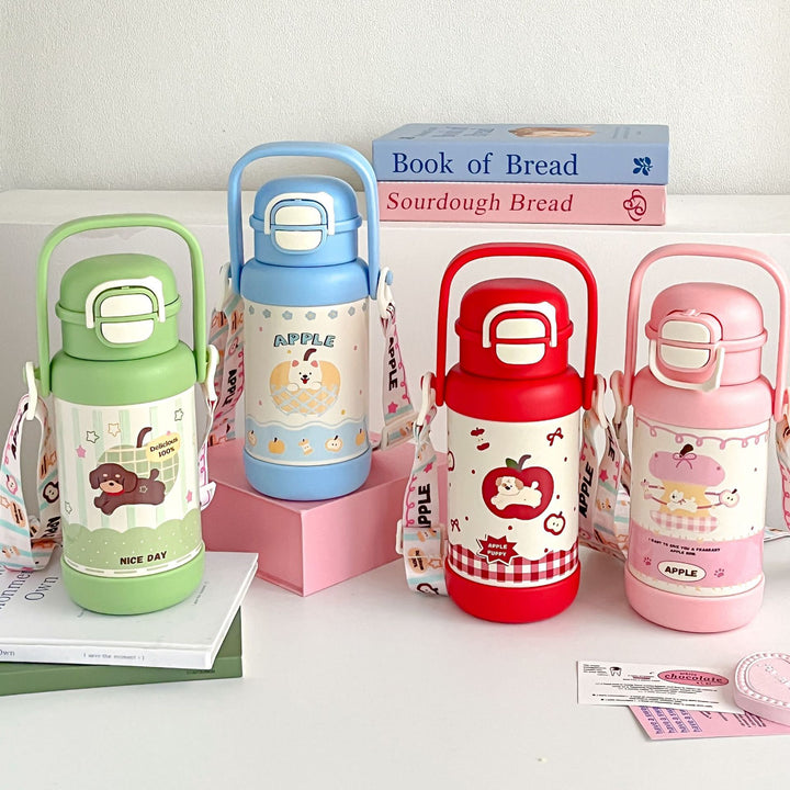 Women Insulated Drinking Bottle with Practical Carry Handle and Cute Design Bowlift