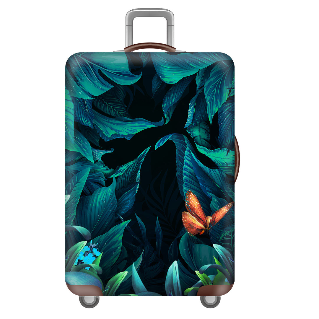 Unisex non-elastic suitcase cover with tropical leaf pattern, stretch protective cover for hard shell and soft case Bowlift