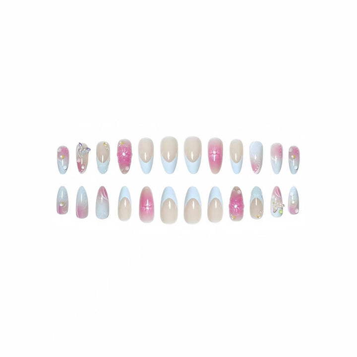 Premium Floral Art Press-On Nail Set Bowlift