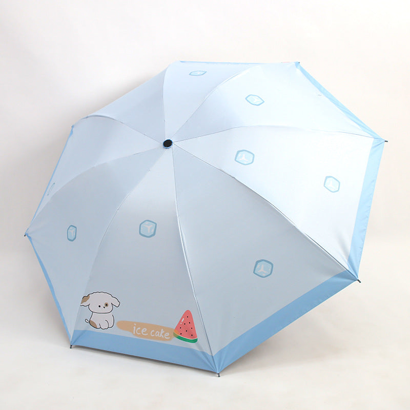 Ladies Folding Umbrella with Cute Design Bowlift