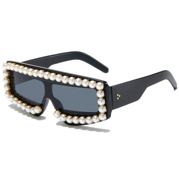 Women's fashionable sunglasses with pearl appliqués Bowlift