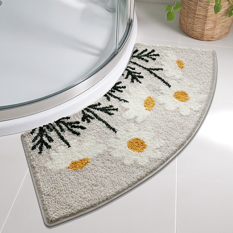 Floral Design Memory Foam Bath Mat Bowlift