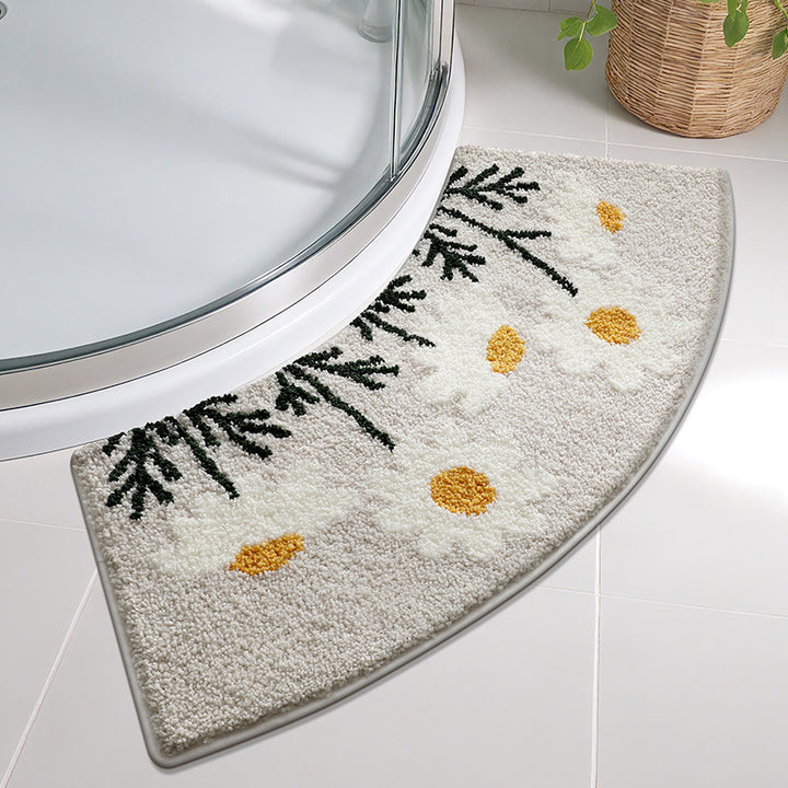 Floral Design Memory Foam Bath Mat Bowlift