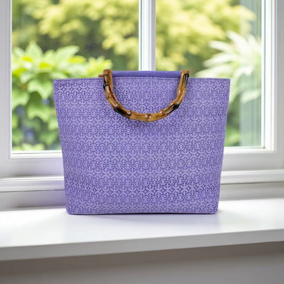 Elegant cotton bag with bamboo handles Bowlift