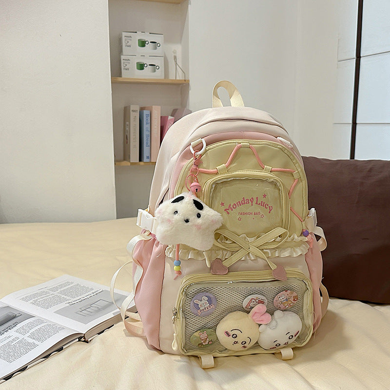 Fashionable leisure backpack with creative details and versatile compartments Bowlift