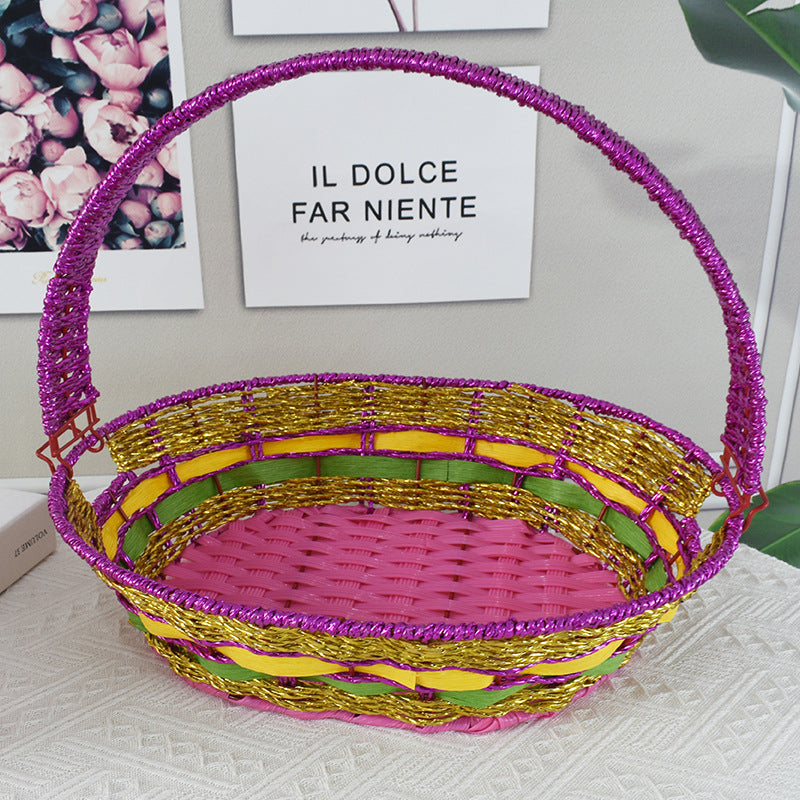 Colorful Decorative Woven Basket Bowlift