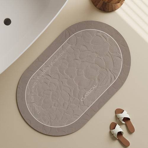 Elegant Floral Bath Mat Bowlift