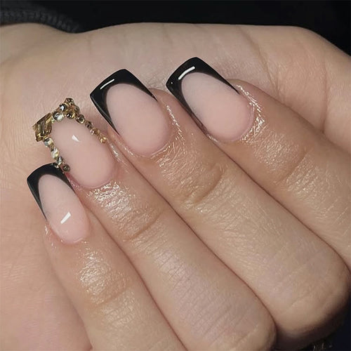 Premium Ombre Press-On Nail Set with Decorative Accents Bowlift