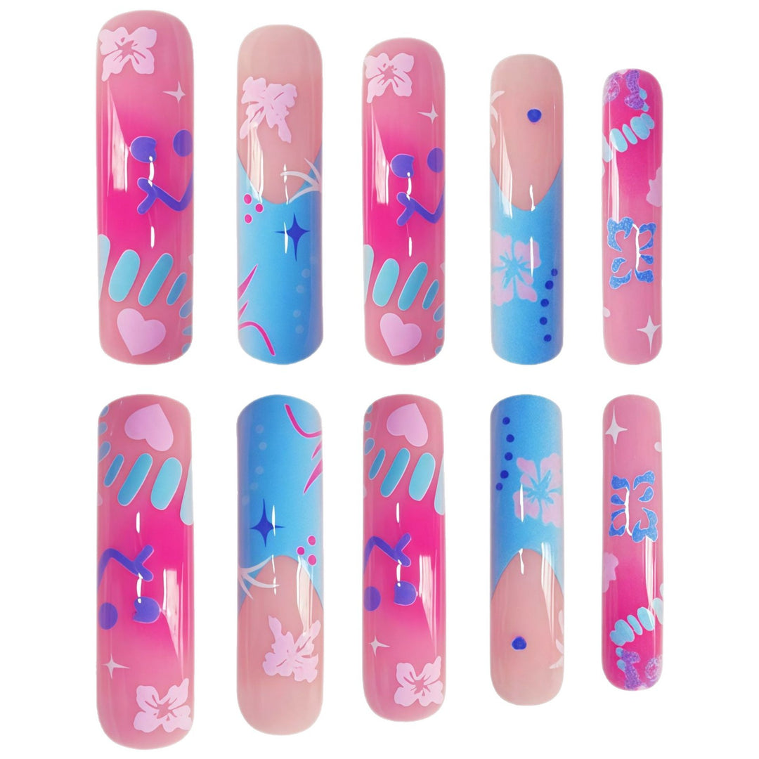 Artistic Long Acrylic Nail Enhancements Bowlift