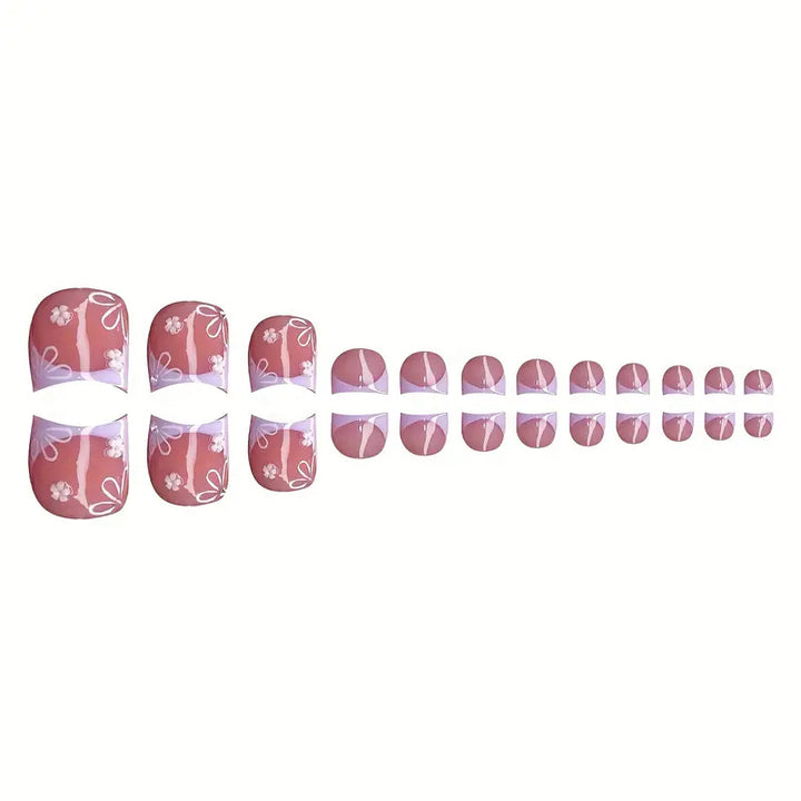 3D Floral Decorative Press-On Nails Set Bowlift