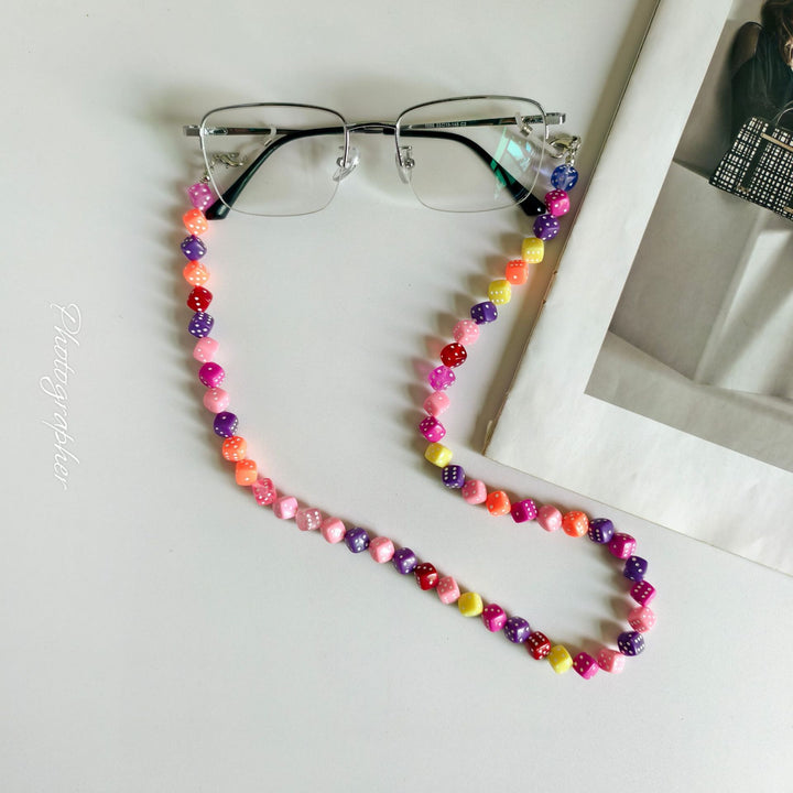 Fashionable Glasses Chain Made of Colorful Beads Bowlift