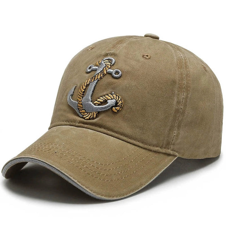 Men's Marine-Themed Embroidered Cotton Cap Bowlift