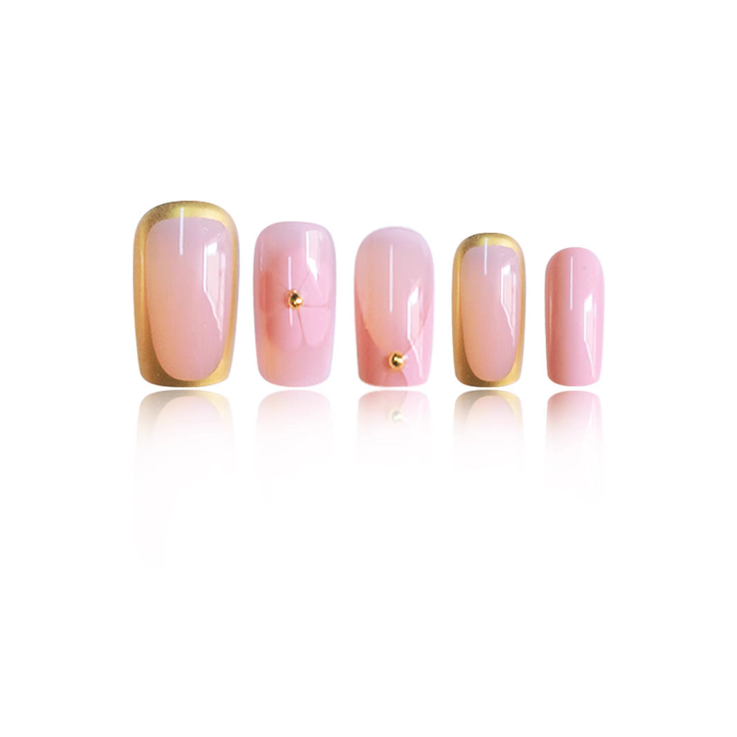 Elegant French Tip Press-On Nails Bowlift
