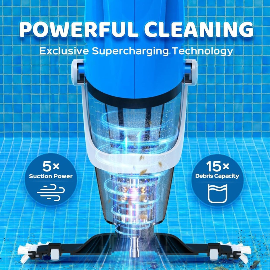 Advanced robotic pool vacuum with cyclonic suction and high debris capacity Bowlift