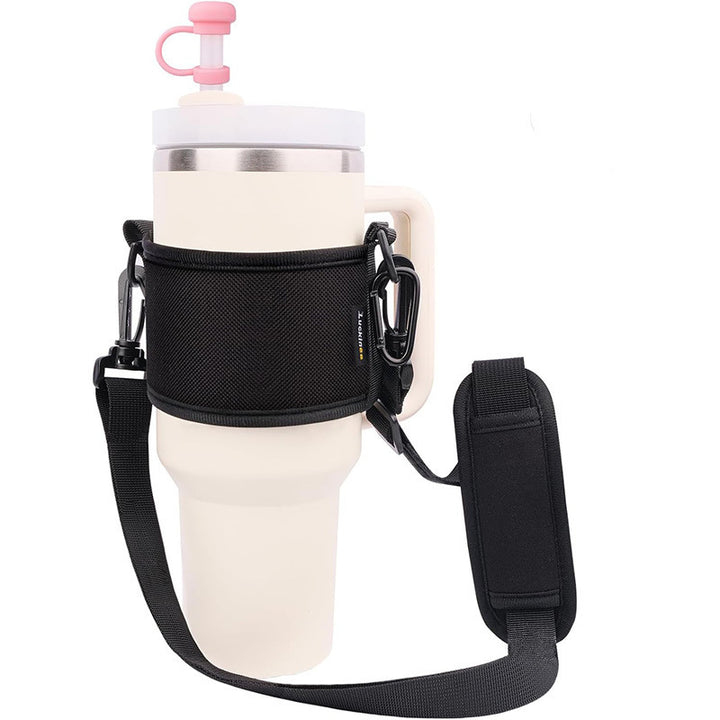 Unisex Portable Cup Holder with Shoulder Strap Bowlift
