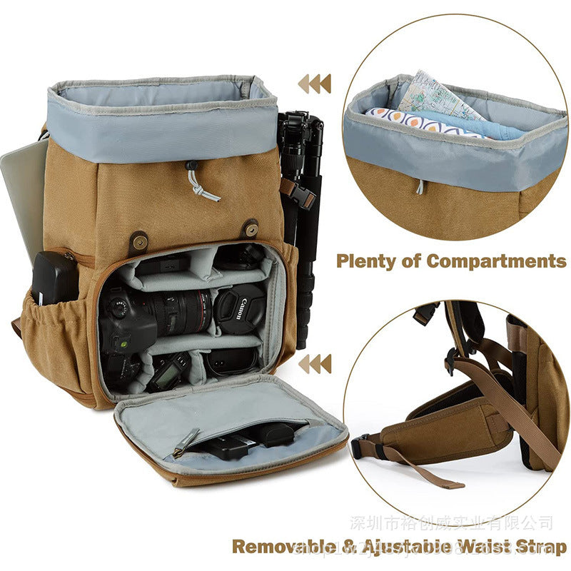 Vintage Canvas Travel Backpack Bowlift