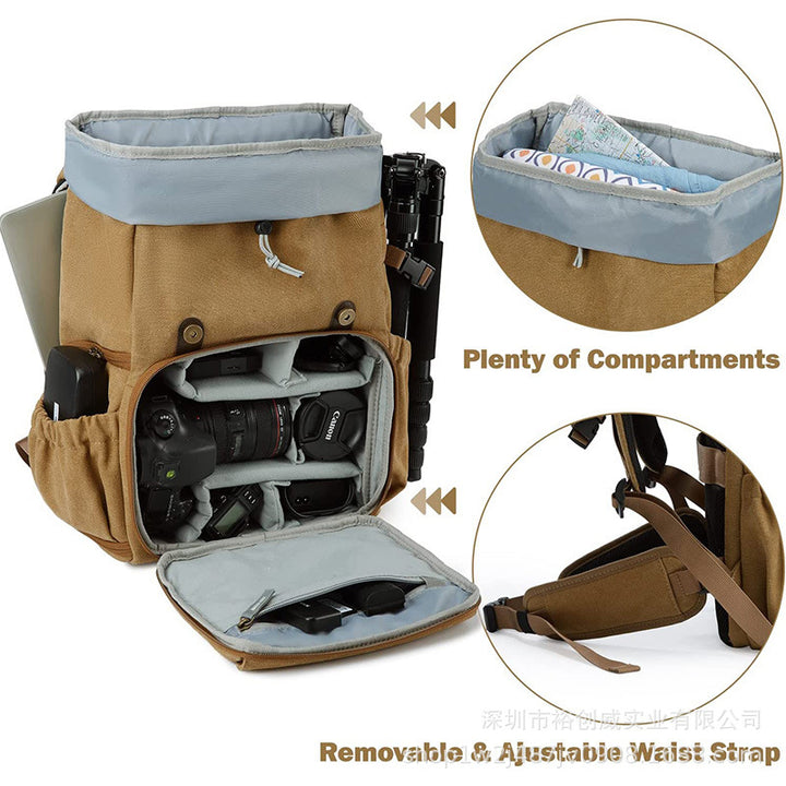 Vintage Canvas Travel Backpack Bowlift