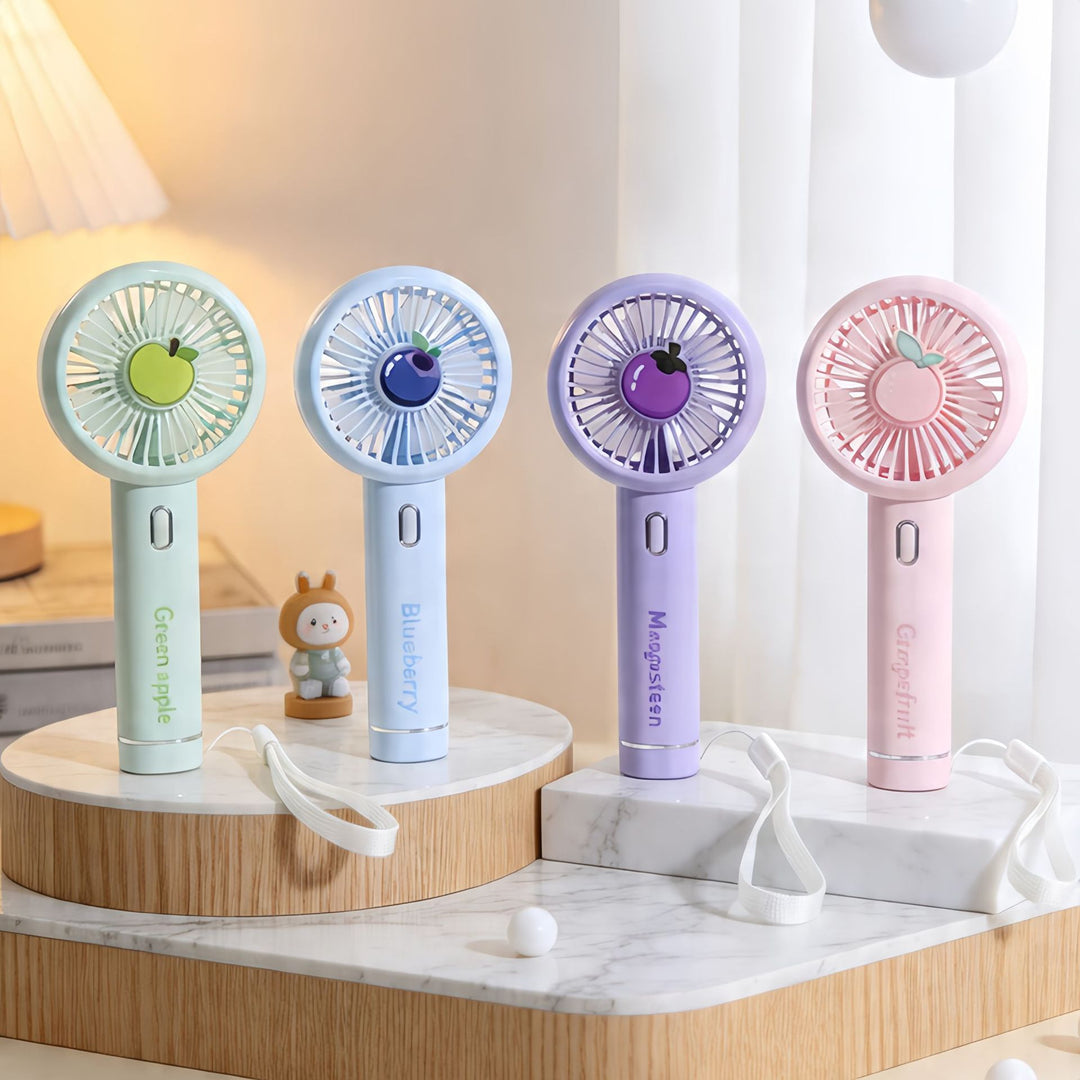 Ladies portable USB hand fan with ergonomic grip and variable speed control Bowlift