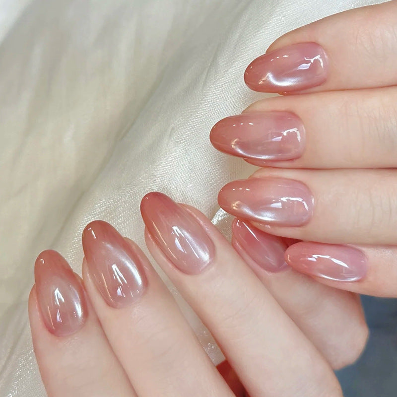 Elegant Glossy Coffin Press-On Nails Bowlift