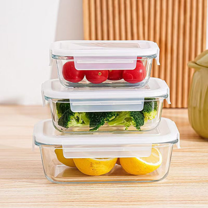 Tempered Glass Airtight Meal-Prep Storage Containers with Locking Silicone Lids Bowlift