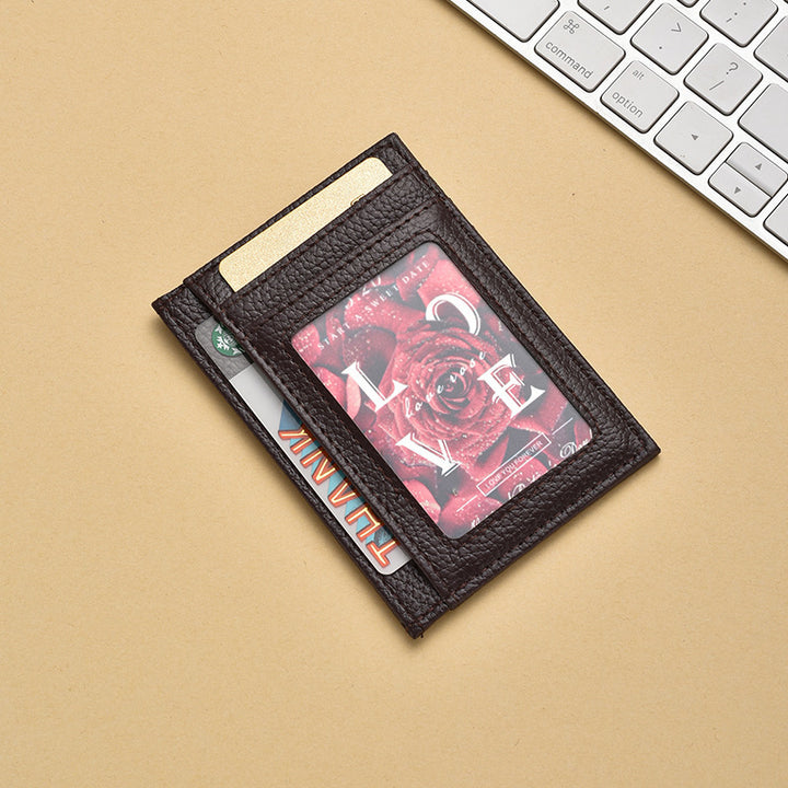 Premium Textured Leather Card Holder Bowlift