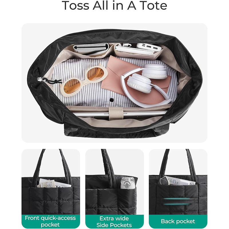Padded tote bag with comfortable interior organizer Bowlift
