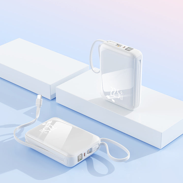 Portable power bank with elegant design and multifunctional charging cable Bowlift