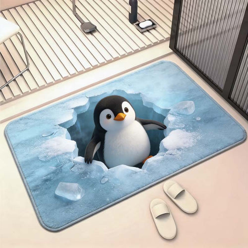 Cartoon Penguin Decorative Bath Mat
