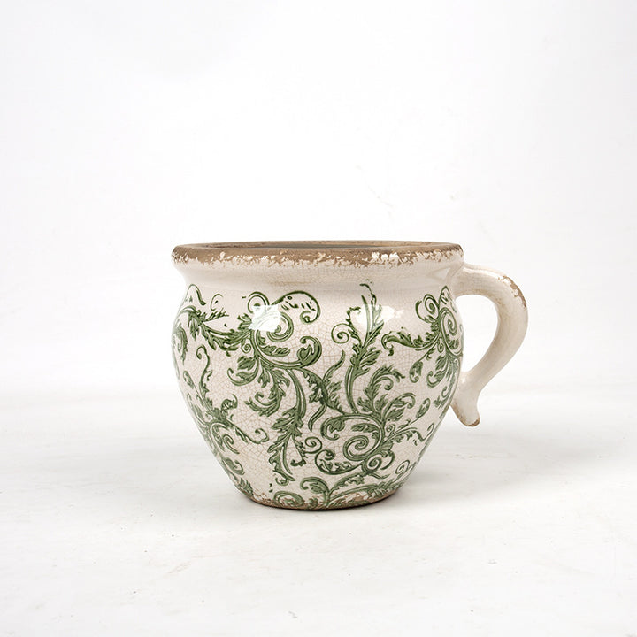 Decorative ceramic pot with floral pattern Bowlift