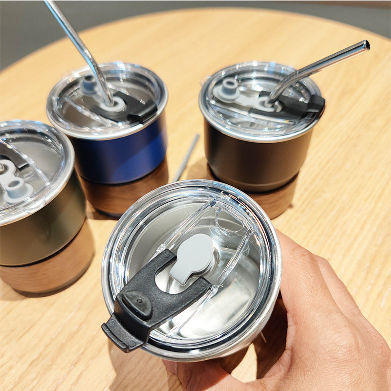 Ladies stylish stainless steel drinking cups with wood application Bowlift