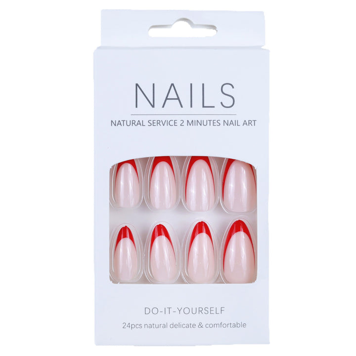 Artificial nails in stylish stiletto design with eye-catching top coat Bowlift