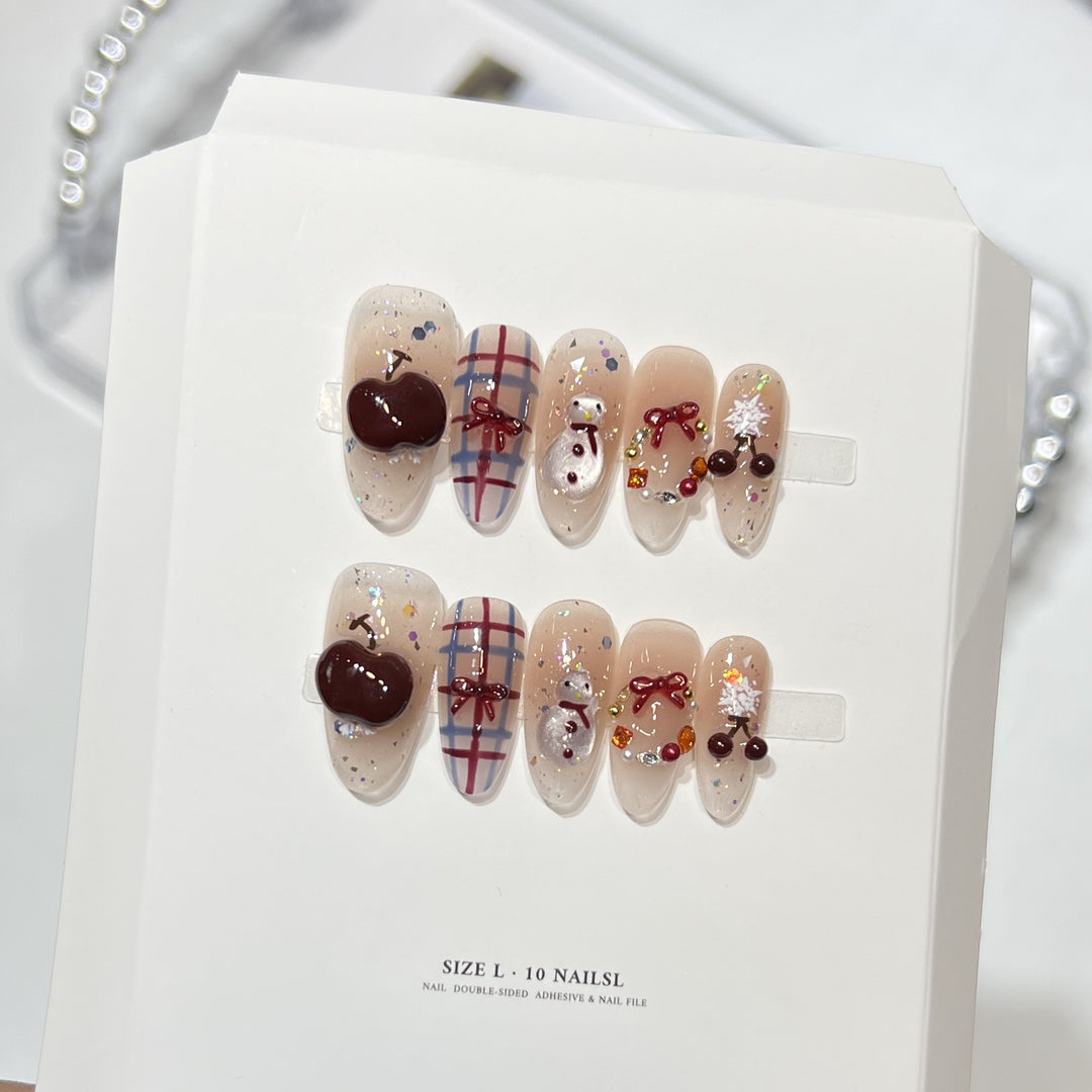 Themed Press-On Nail Art Set with Hello Kitty Designs Bowlift