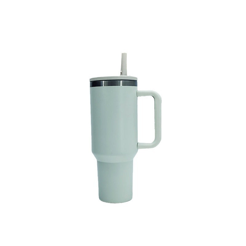 Women's insulated mug with sturdy handle and straw Bowlift