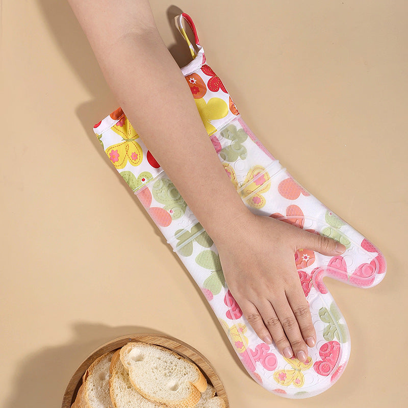 Floral Pattern Silicone Oven Mitt