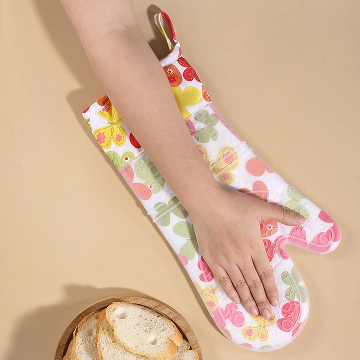 Floral Pattern Silicone Oven Mitt