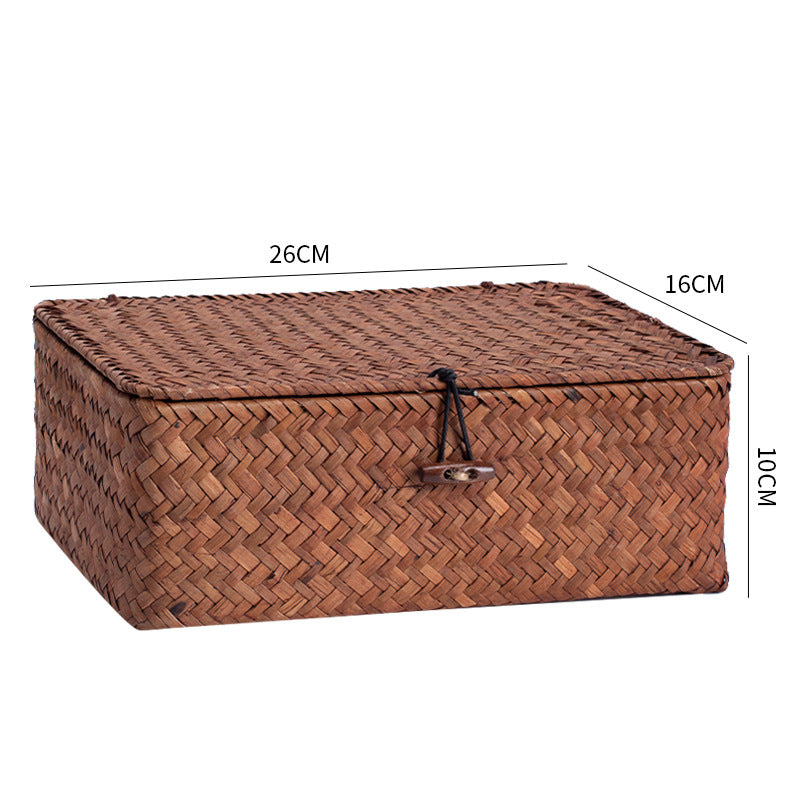 Handwoven Storage Box with Lid Bowlift