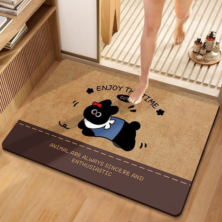 Playful Cat-Themed Bath Mat Bowlift