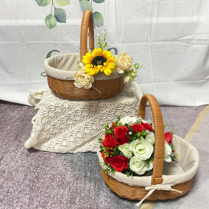 Women's Elegant Basket with Removable Fabric Insert Bowlift