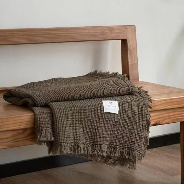 Women's cozy waffle textured blanket Bowlift