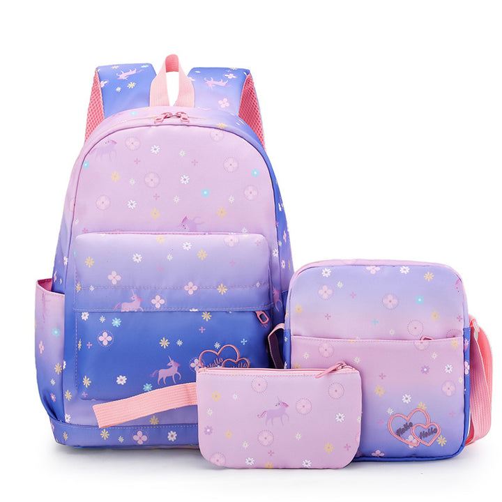 Cute Multi-Pocket School Backpack Set Bowlift