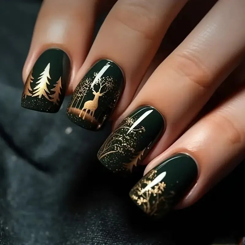 Artistic Winter-Themed Nail Art Bowlift