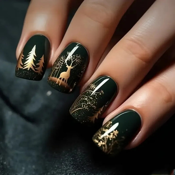 Artistic Winter-Themed Nail Art Bowlift