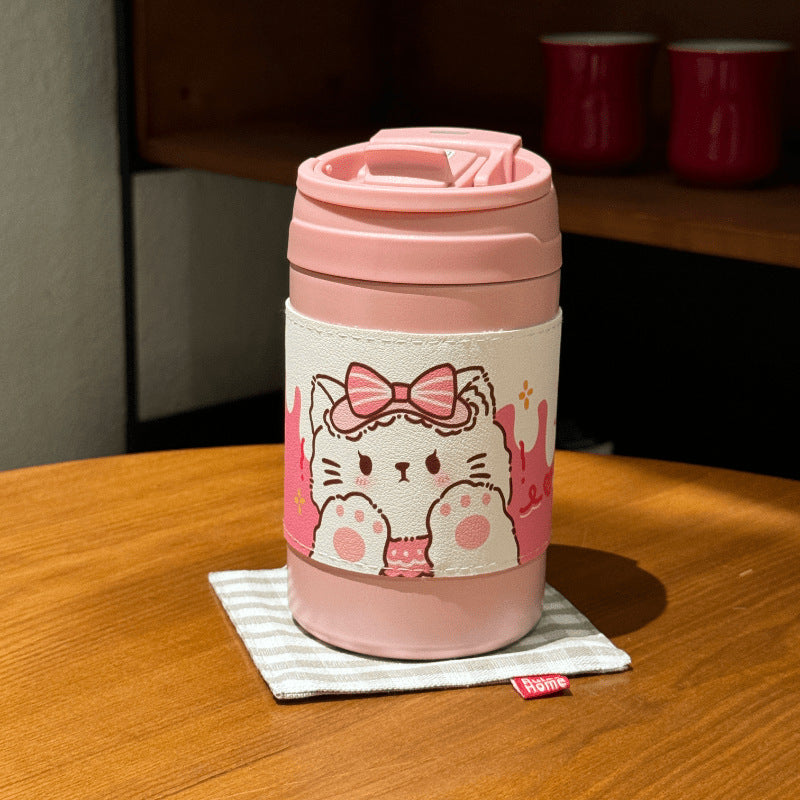 Women's Insulated Coffee Mug with Cute Bunny Design Bowlift
