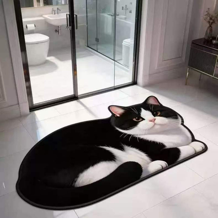 Plush Cat-Shaped Bath Mat