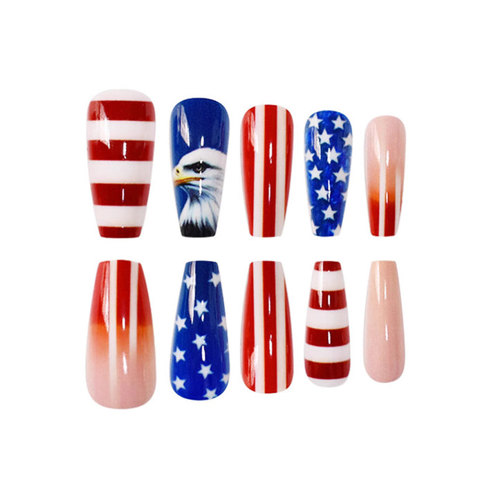 Patriotic Themed Press-On Nail Art Bowlift