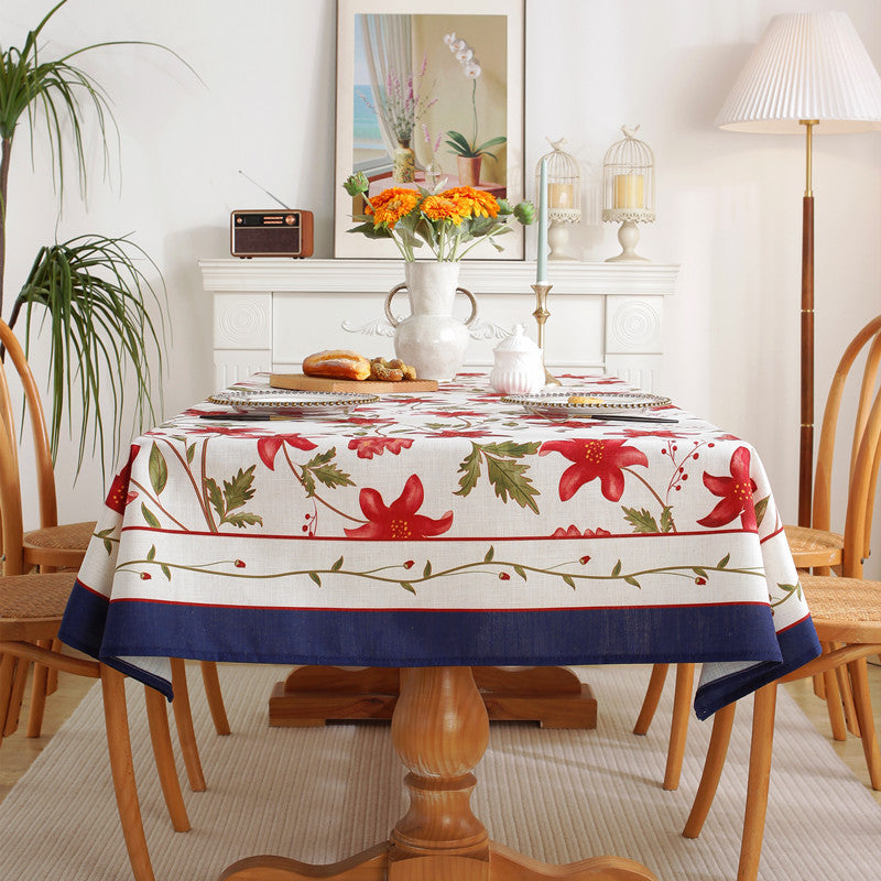 Elegant Floral Design Table Cover